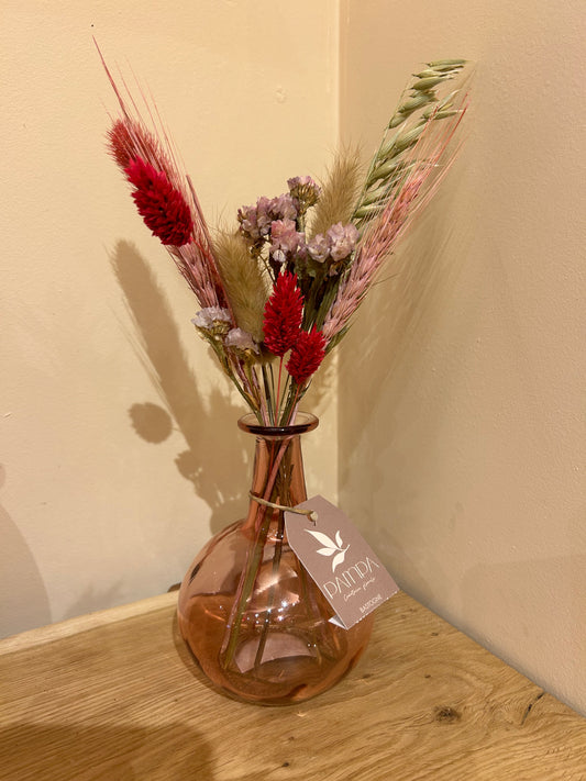 Vase + bouquet fleurs séchées